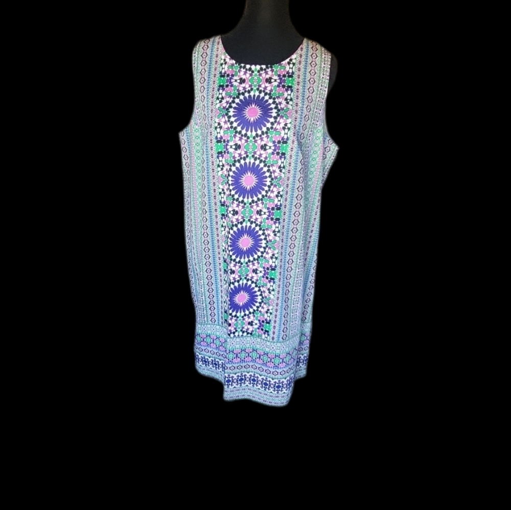 London Times Shift Dress Size 16 Coastal Preppy Beach Resortwear